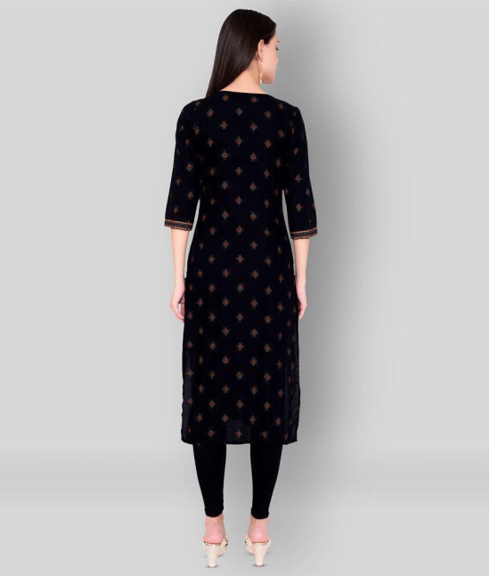 GOD BLESS - Black Rayon Womens Straight Kurti - L