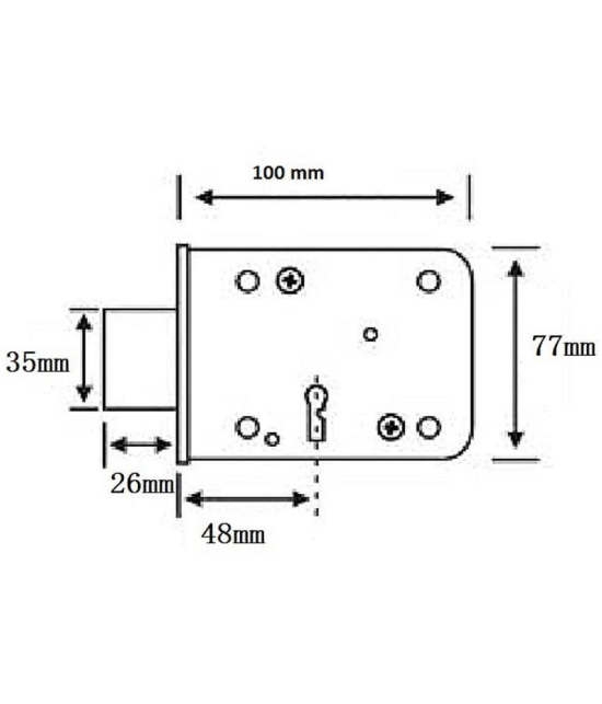 Onmax Steel Side Door Lock Double Action Steel Cover 100mm Size With Maroon Colour (SSDL1) Pack of 2