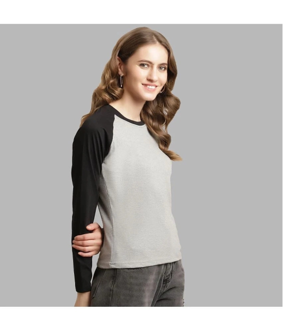 Fabflee - Grey Cotton Regular Fit Womens T-Shirt ( Pack of 1 ) - None