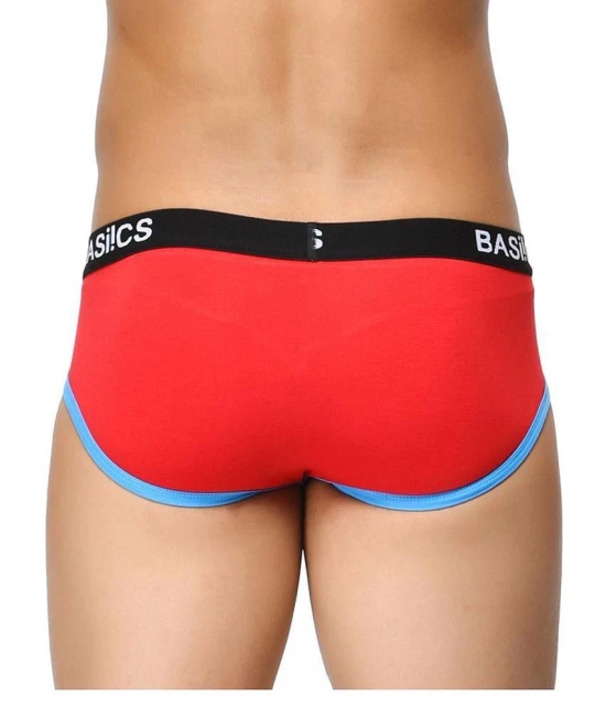 BASIICS By La Intimo - Red Cotton Blend Mens Briefs ( Pack of 1 ) - L