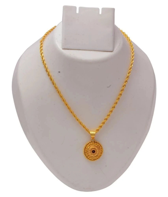 Jewar Mandi New Design Gold Plated Locket/Pendant with Rope/Rassi Chain Daily use for Men, Women & Girls, Boys - Golden