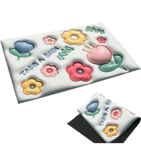 RAMDEV ENTERPRISE Rubber Bath Mat 40x60 cm ( Pack of 1 ) - Multicolor - Multicolor