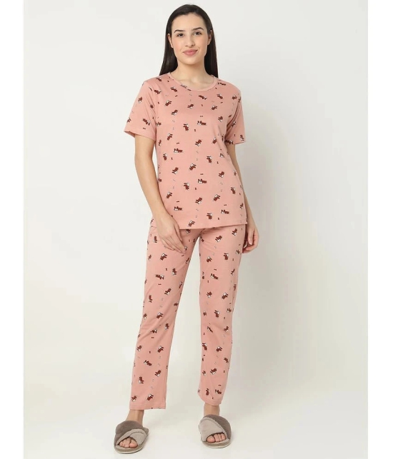 Smarty Pants Pink Cotton Womens Nightwear Nightsuit Sets ( Pack of 1 ) - None