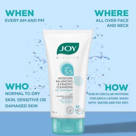 Joy Revivify pH 5.5 Face Wash 150ml, (Pack of 1)