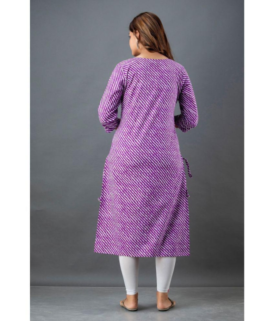 Lee Moda - Purple Cotton Women''s Straight Kurti ( Pack of 1 ) - None