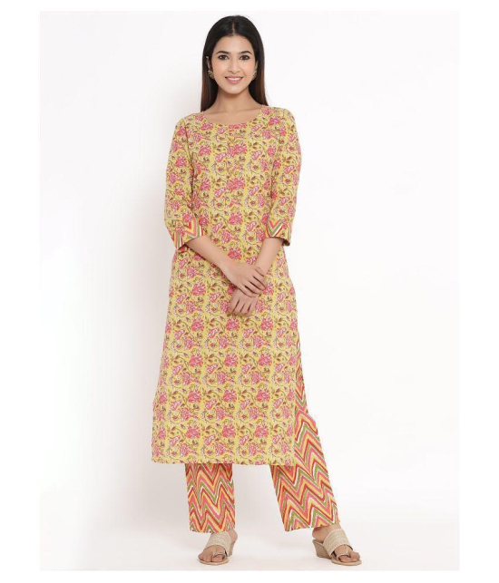 Kbz Cotton Kurti With Palazzo - Stitched Suit - XL