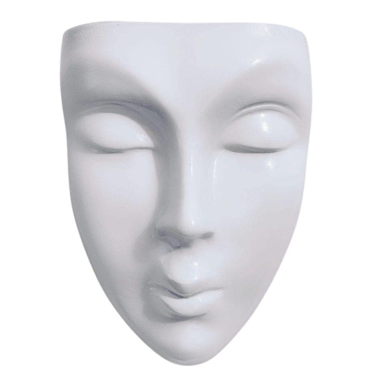 DZIGN Face Planter, White Head Planter for Home Decor and Garden Hanging. White Female Face Planter Pack of 1.