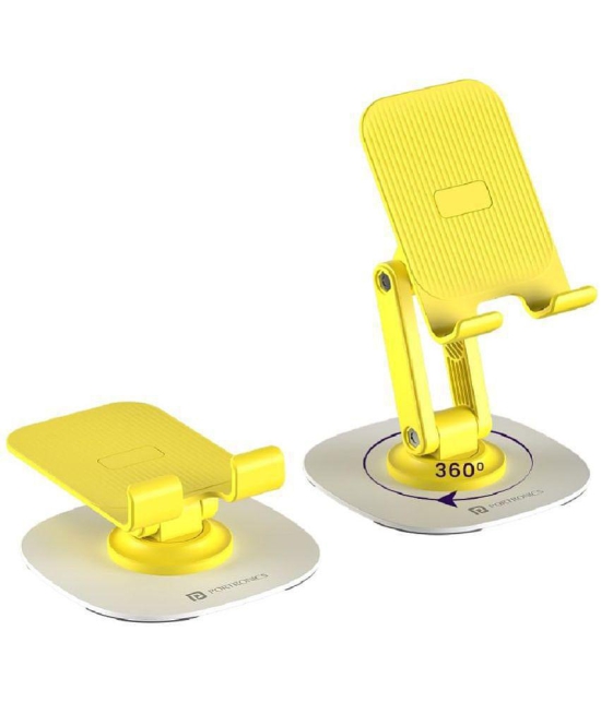 Portronics Foldable Mobile Stand for Smartphones and Tablets ( Yellow ) - Yellow