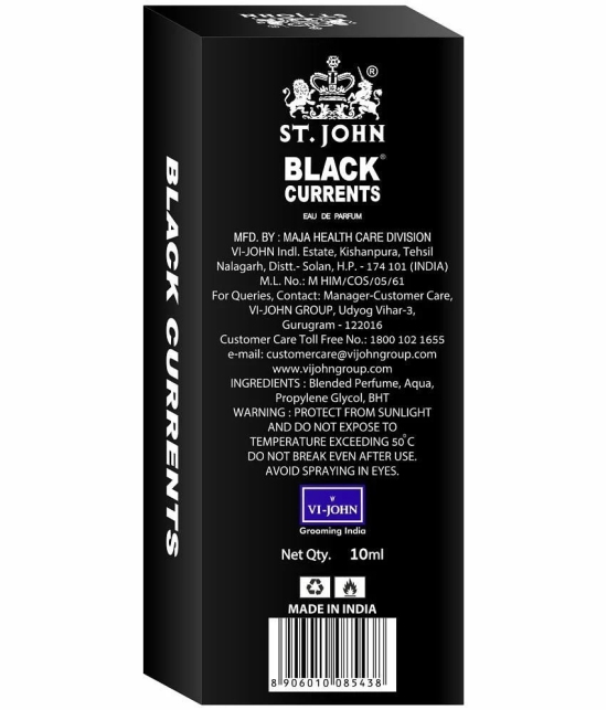 ST.JOHN Cobra Narcotic BlackCurent,Magnet,Desire, Visa Pocket Perfume for Men 10 ml ( Pack of 5 )