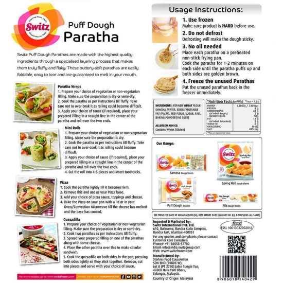 Switz Puff Paratha 400G, 1 Pc