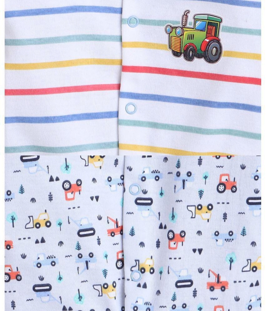 BUMZEE - Light Blue Cotton Rompers For Baby Boy ( Pack of 2 ) - None