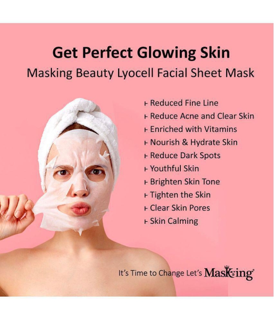 Masking Beauty Litchi Face Sheet Mask 80 ml Pack of 4