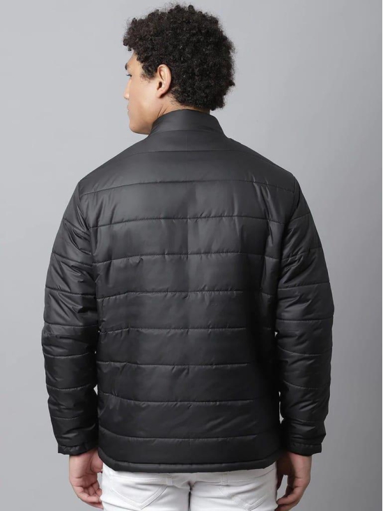 Rodamo Men Black Windcheater Open Front Jacket