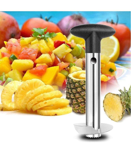 Combo of Pineapple Slicer and silicone oil brush Multicolor Pinapple Corer 1 Pc - Multicolor