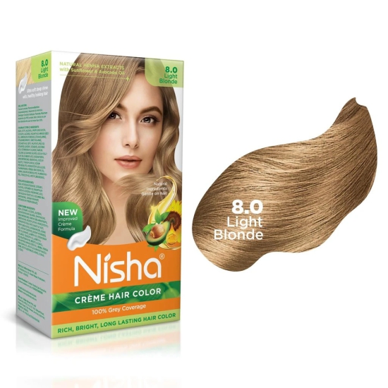 Nisha Creme Hair Color 5.0 Light Brown 120g Pack of 3, Permanent Hair Colour, No Ammonia, 100% Grey Coverage