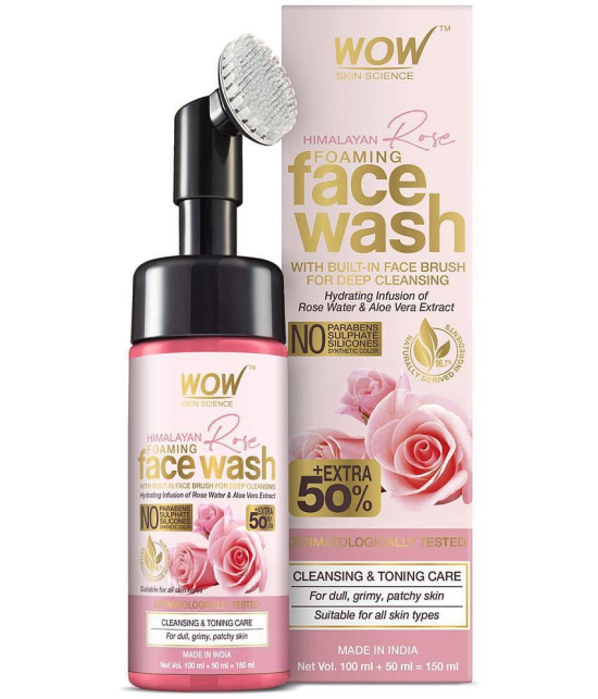 WOW Skin Science Himalayan Rose Face Wash Tube - for Cleansing & Toning- No Parabens, Sulphates, Silicones & Color - 100mL