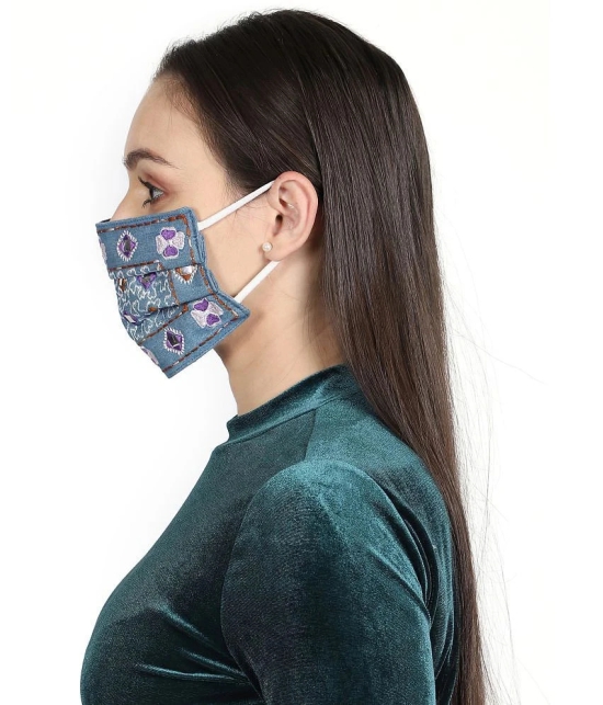 Anekaant - Blue Cotton Mask ( Pack of 1 )