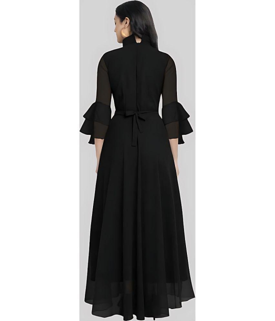 JASH CREATION - Black Georgette Womens Gown ( Pack of 1 ) - None