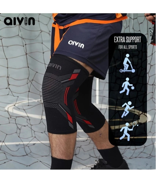 Aivin Black Knee Support ( Pack of 2 ) - XL