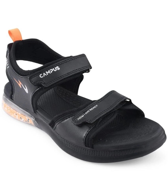 Campus - Black Mens Floater Sandals - None