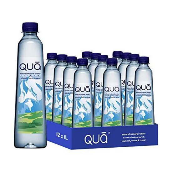 Qua Natural Mineral Water from Himalayan Foothills | 1000ml | Pack of 12