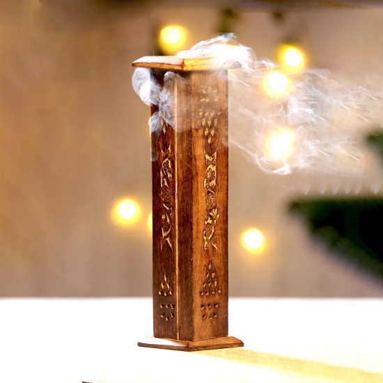 Wooden Tower Agarbatti/ Incense Stick Holder-