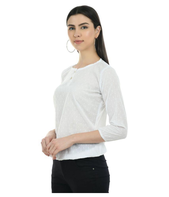 SAAKAA - White Cotton Women's Regular Top ( Pack of 1 ) - XS