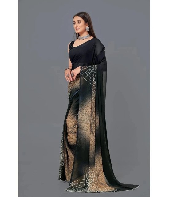 LEELAVATI - Black Georgette Saree With Blouse Piece ( Pack of 1 ) - Black