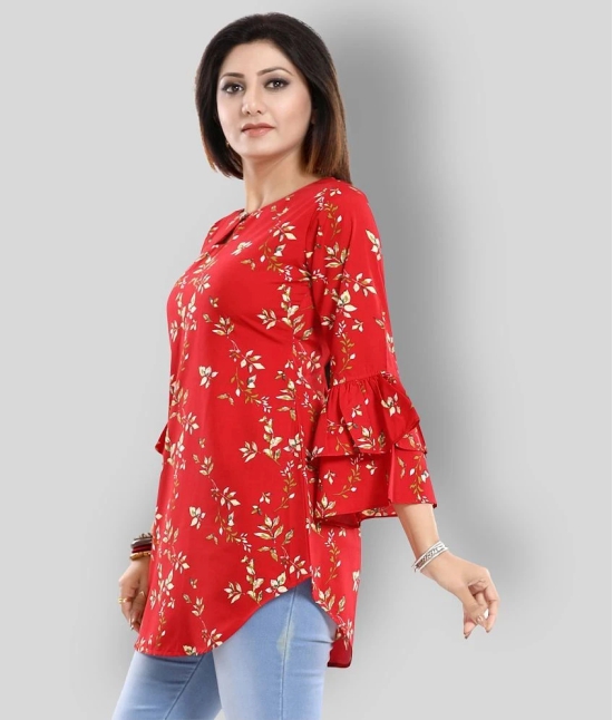 Meher Impex - Red Crepe Womens A-line Kurti ( Pack of 1 ) - S