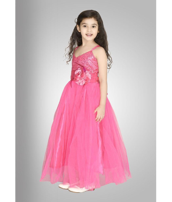 Arshia Fashions - Pink Net Girls Gown ( Pack of 1 ) - None