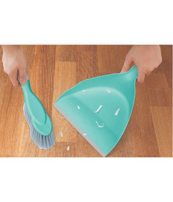 Spotzero By Milton Dustpan Set with Brush (Aqua Green), Pack of 2