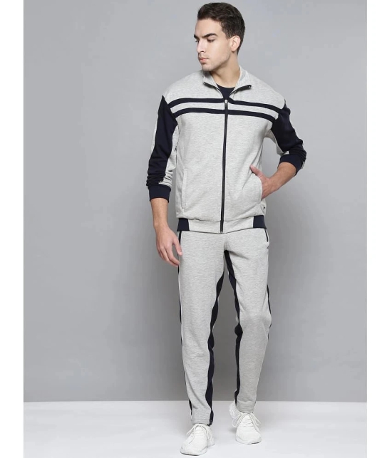 Alcis - Grey Cotton Regular Fit Colorblock Mens Sports Tracksuit ( Pack of 1 ) - None