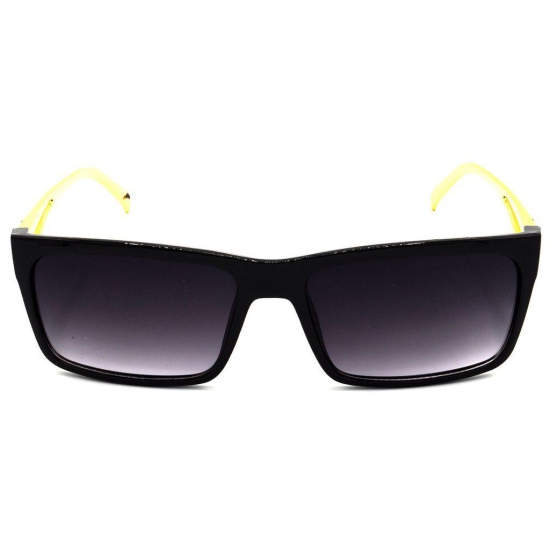 Hrinkar Grey Rectangular Sunglasses Brands Golden Frame Goggles for Men & Women - HRS317-BK