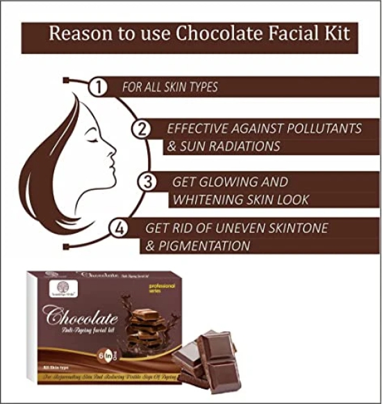 Soundarya Herbs Chocolate Facial Kit, Men & Women fairness & Whitening all type of skin solution, (6 STEP FACIAL KIT)