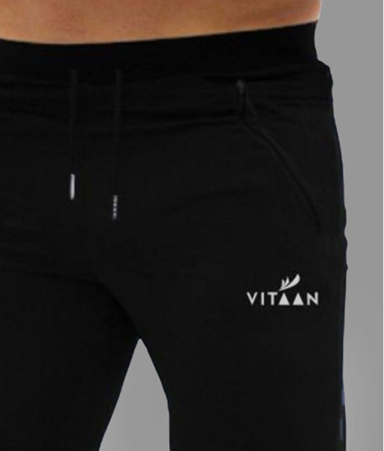 Vitaan - Black Lycra Men's Trackpants ( Pack of 1 ) - M