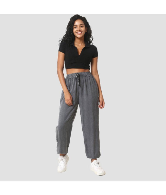 PPTHEFASHIONHUB - Grey Rayon Regular Women's Joggers ( Pack of 1 ) - None