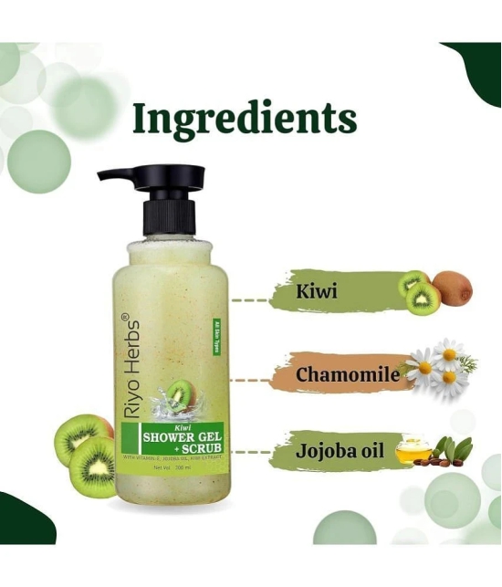 Riyo Herbs Body Wash Shower Gel Kiwi 300ml | WIth Vitamin E, Jojoba Oil, Kiwi Extract