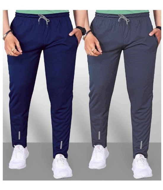 Leavess Multicolor Polyester Mens Trackpants ( Pack of 2 ) - None