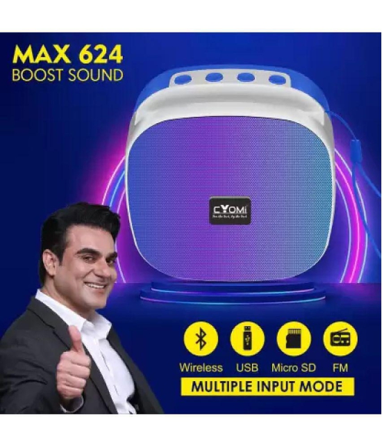 CYOMI CY_MAX624 5 W Bluetooth Speaker Bluetooth V 5.0 with SD card Slot Playback Time 10 hrs Blue - Blue