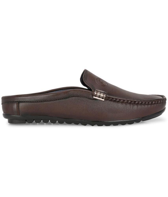 ShoeRise Open Half Loafers - Brown Men's Mules Shoes - None