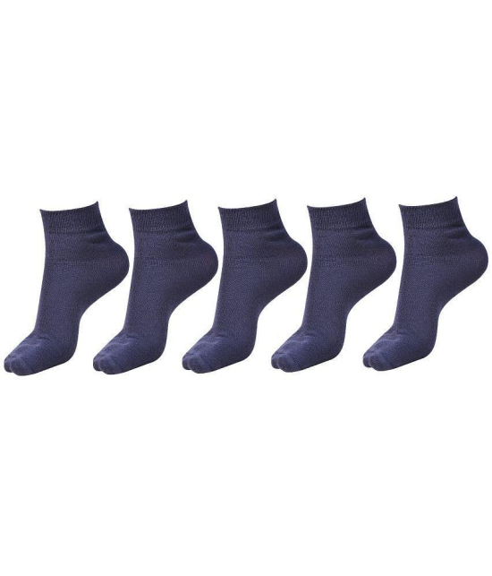 Dollar - Navy Cotton Boys Ankle Length Socks ( Pack of 5 ) - Free Size