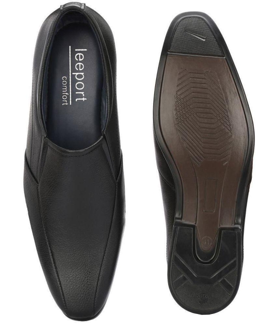 Leeport - Black Mens Slip On Formal Shoes - None