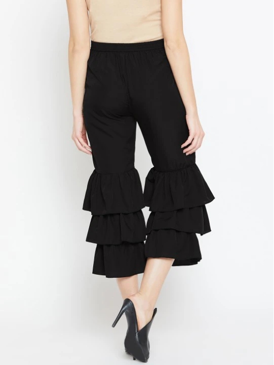 Women Black Loose Fit Solid Culottes