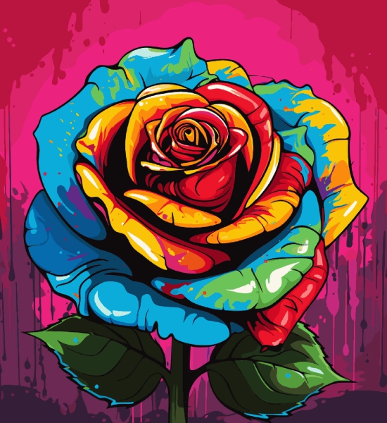 Vibrant Rose-Wooden Frame / 18x20 inch / 32 Palette