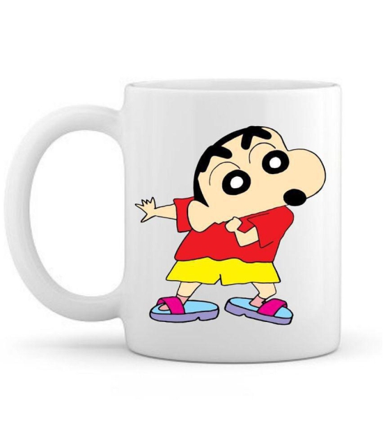 thrifkart Shinchan Cartoon Mug Ceramic Coffee Mug 1 Pcs 350 mL - White