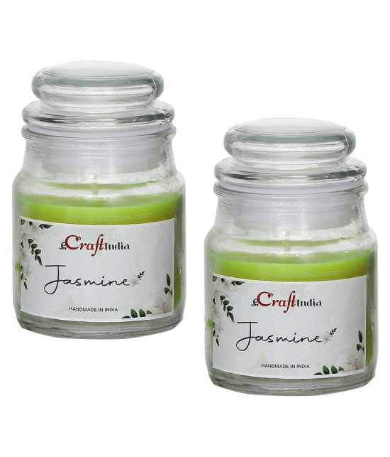 eCraftIndia Jasmine Votive Jar Candle Scented - Pack of 2