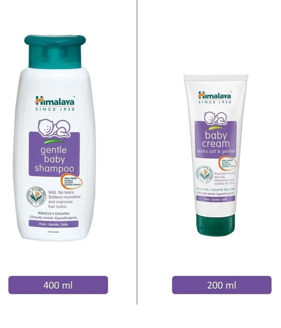 Himalaya  Baby Cream 200 ML Gentle Baby Shampoo 400ML India Combo