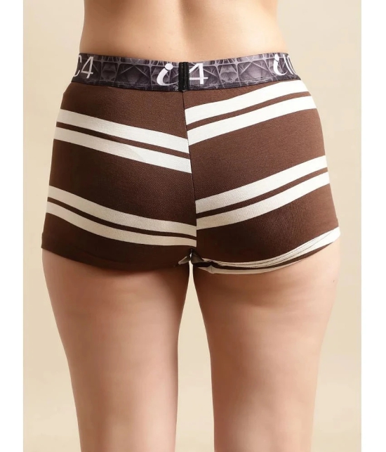 IC4 Pack of 1 Modal Striped Womens Boy Shorts ( Brown ) Boyshorts - None