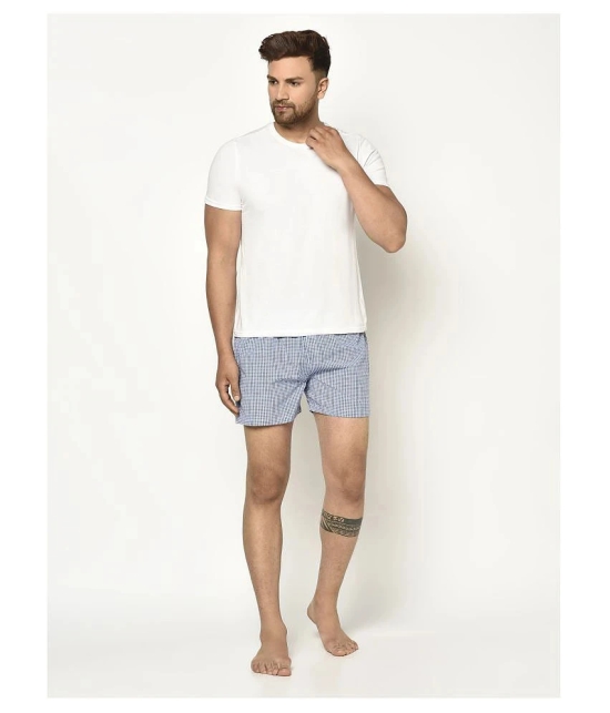 Glito - Blue Cotton Blend Mens Boxer ( Pack of 1 ) - L