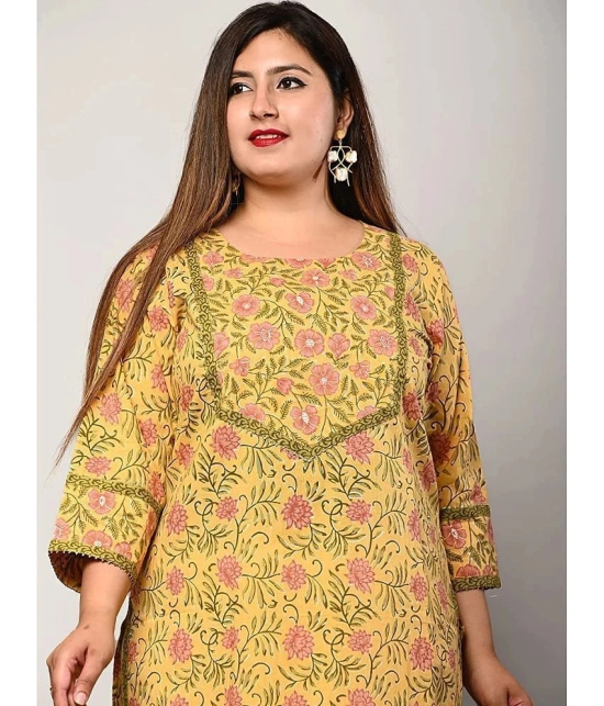 Swasti - Yellow Cotton Womens Straight Kurti ( Pack of 1 ) - None